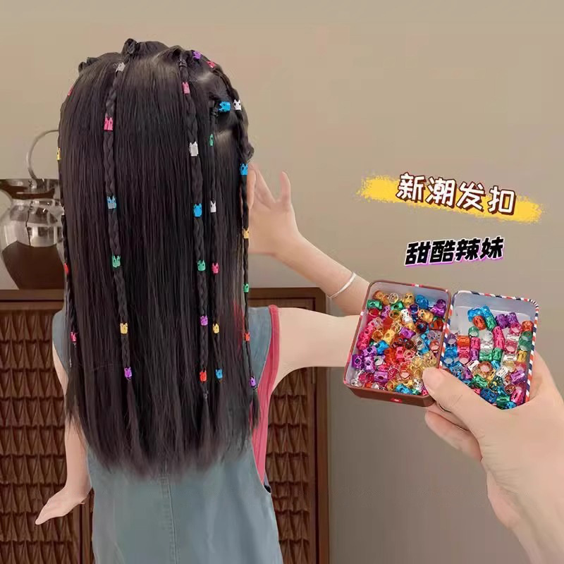 Niñas trenzadas sucias cuerdas de cabello 2025 nuevas niñas trenzadas hebillas de cabello de metal para el cabello atado trenzado artefacto tocado