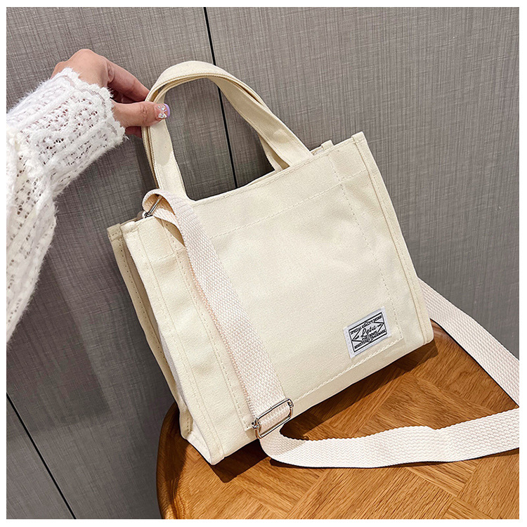 257g Weight Polyester Lining Material Sewing Thread Fashion Element Zipper Closure Type Single Shoulder Strap, Top Handle Strap Type Square Bag Bags Type Casual Occasion Canvas Material Solid Color Pattern All Seasons Season Women's Gender Streetwear Style Square Shape Women's Canvas Solid Color Streetwear Sewing Thread Square Zipper Square Bag 29