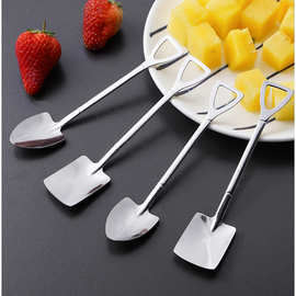 铁锹勺子创意可爱小勺子家用吃饭西瓜冰淇淋铁铲勺甜品情侣网红勺