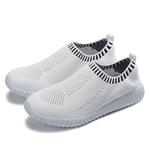 2025 Spring Plus Size Casual Sports Shoes for Women, Western Round Head Flat Knit Mesh Casual Single Shoes