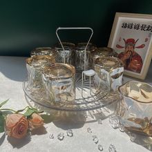 8位金色圆形杯架玻璃水杯酒水饮料杯倒挂防尘沥水杯架置物架风