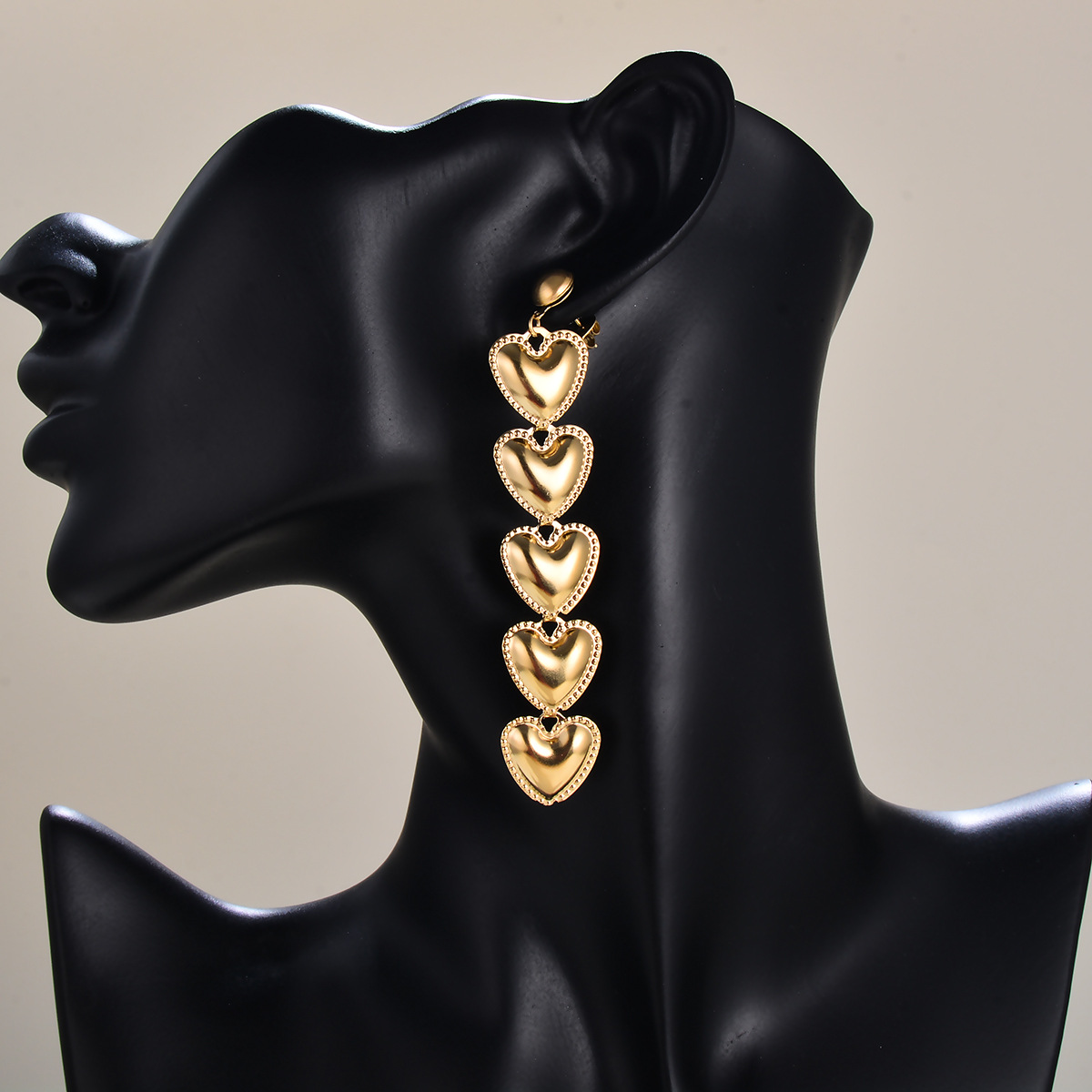 Simple Style Style 1 Pair Simple Style Heart Shape Plating Stainless Steel Drop Earrings