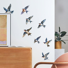 外貿彩繪自由飛鳥兒童臥室玄關宿舍家居裝飾牆貼貼紙自粘批發跨境