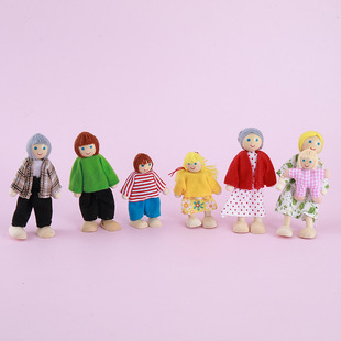 Cross-border Japanese and Korean wooden doll puppet black Amazon family 7 puppet joint movable doll