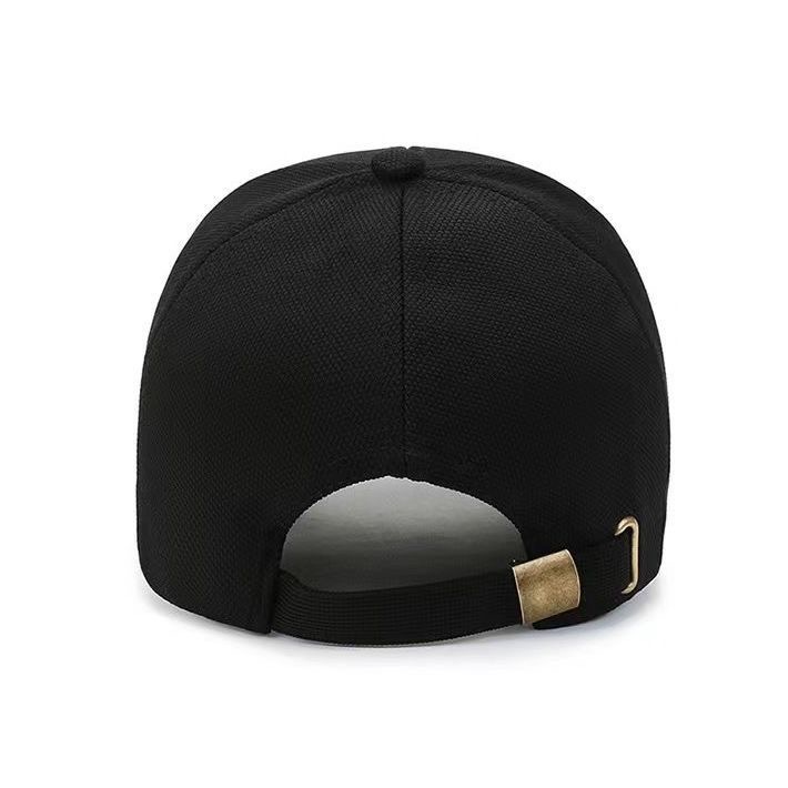Brand Men's Baseball New Black and White R-Letter Trendy Deep Wide brim Hard Top Women's Duck Tongue Hat_voghion.com