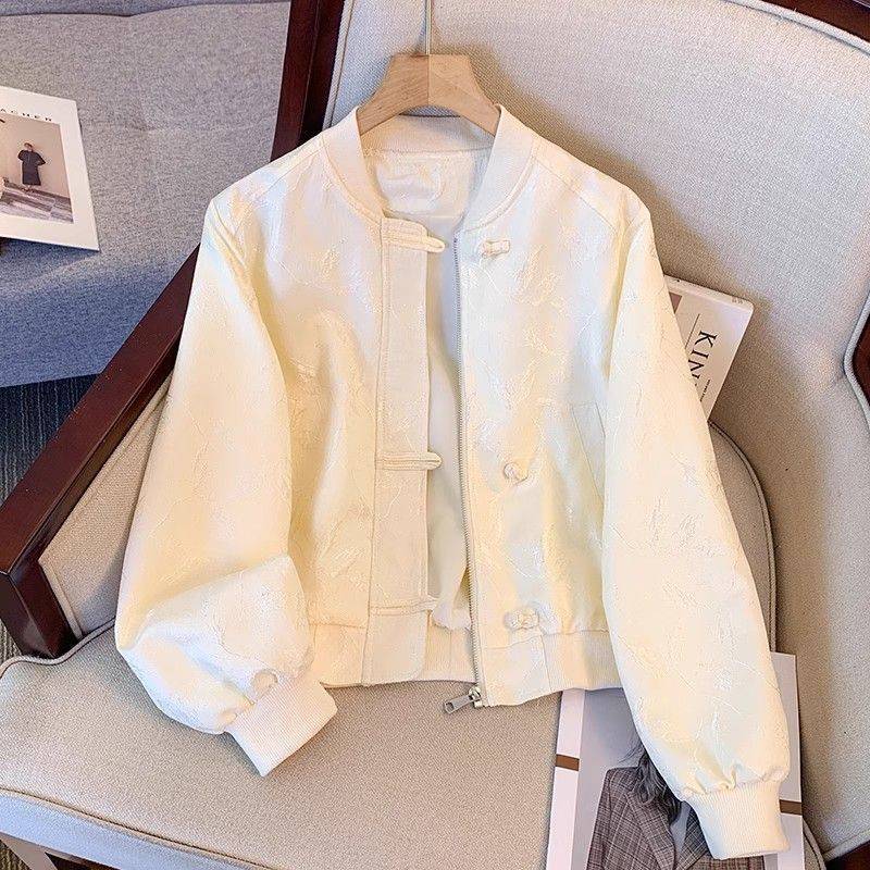 New Chinese Style National Style Baseball Suit Coat Women's Spring and Autumn 2025 New Explosion Button Jacquard Fragrant Style Jacket