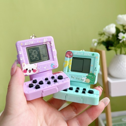 Creative mini handheld computer electronic game console keychain exquisite fashion bag casual small pendant wholesale