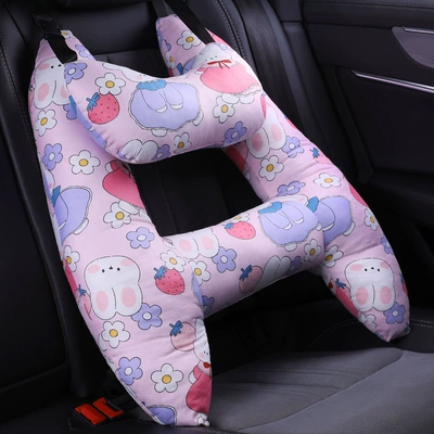 car back pillow car shoulder: Headrest - rabbit-strawberry-neck-pillow-machine-washablecomfortable-breathable-55x70cm