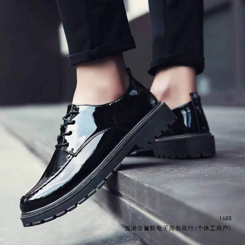 New business formal leather shoes, men's casual wedding shoes, British style, with hidden heel, breathable for summer, round-toe design, suitable for young men