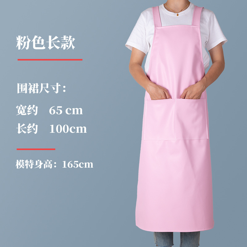 Impresión nueva moda doble correa de hombro de cuero suave delantal impermeable a prueba de aceite hogar cocina restaurante leche tienda de té guardapolvos para mujeres