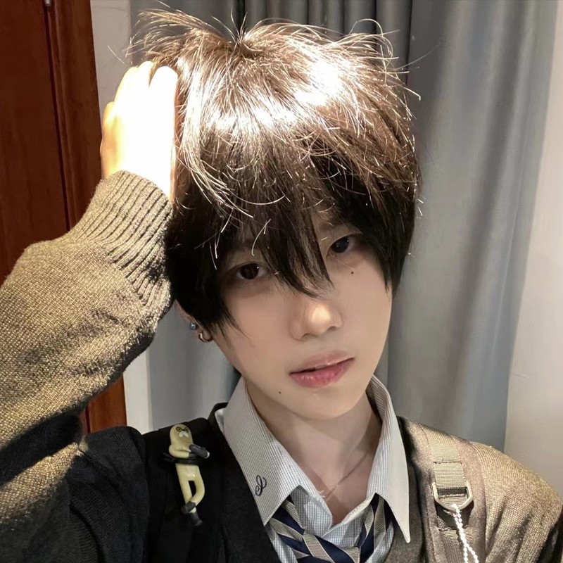 程铭假发男生短直发日系cos正太少年感动漫日常dk自然哑光全头套|undefined
