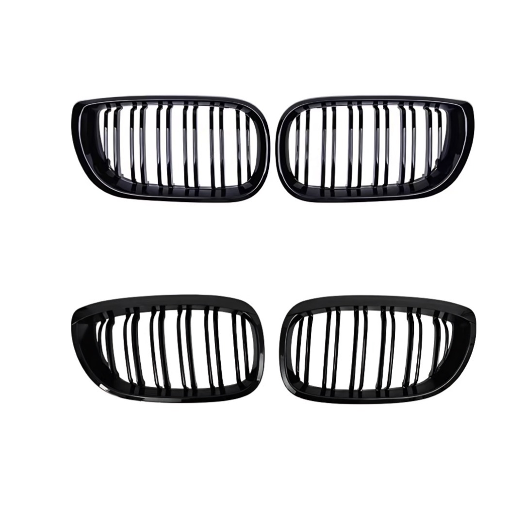 Suitable for 02-06 Bmw 3 Series E 2.3kg Door Four-Door Car Modified Grille with Double Bars in Glossy Black Air Intake Kidney Grille