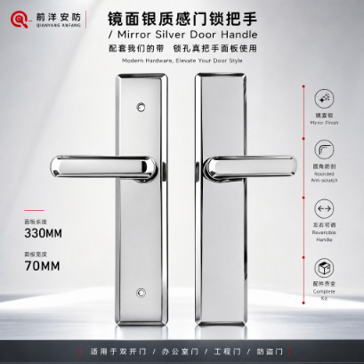 Stainless steel anti-theft door decorative handle without keyhole, universal for double doors, entry door universal fake handle