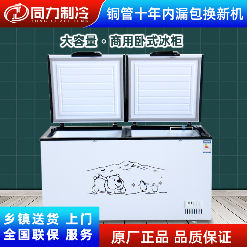 冰柜商用冷藏冷冻展示冷柜便利店家用大容量保鲜速冻冰箱卧式岛柜|ru