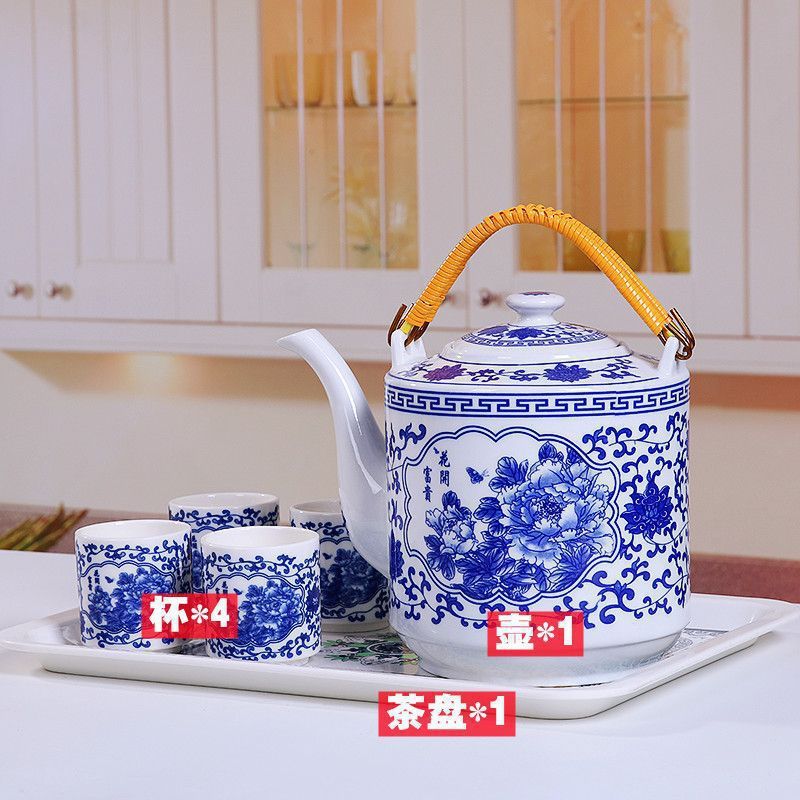 批发景德镇陶瓷茶壶大容量耐高温凉水茶壶青花瓷器家用陶瓷冷水壶|undefined