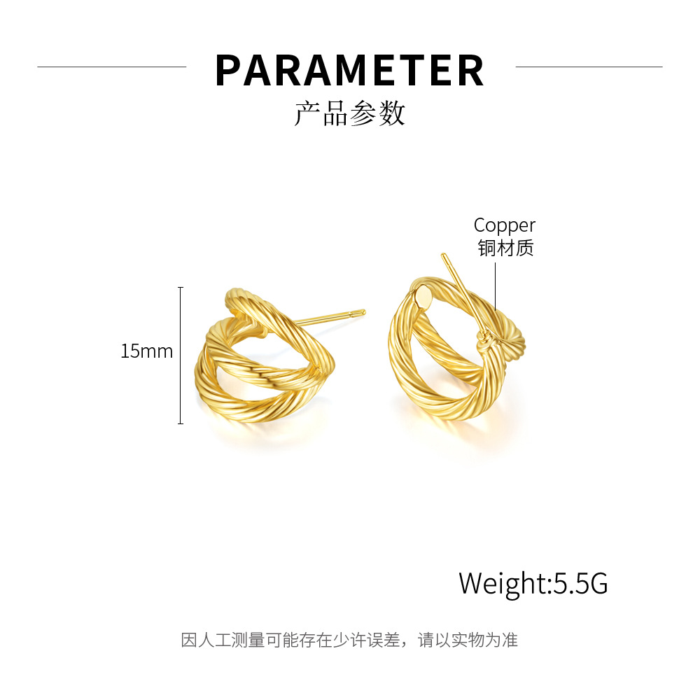 New Simple Fashion Trend Multi-layer Geometric Copper Earrings display picture 1