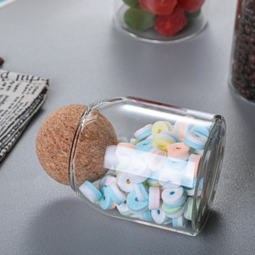 High borosilicate transparent glass sealed jar storage jar grain storage jar creative cork tea jar manufacturer
