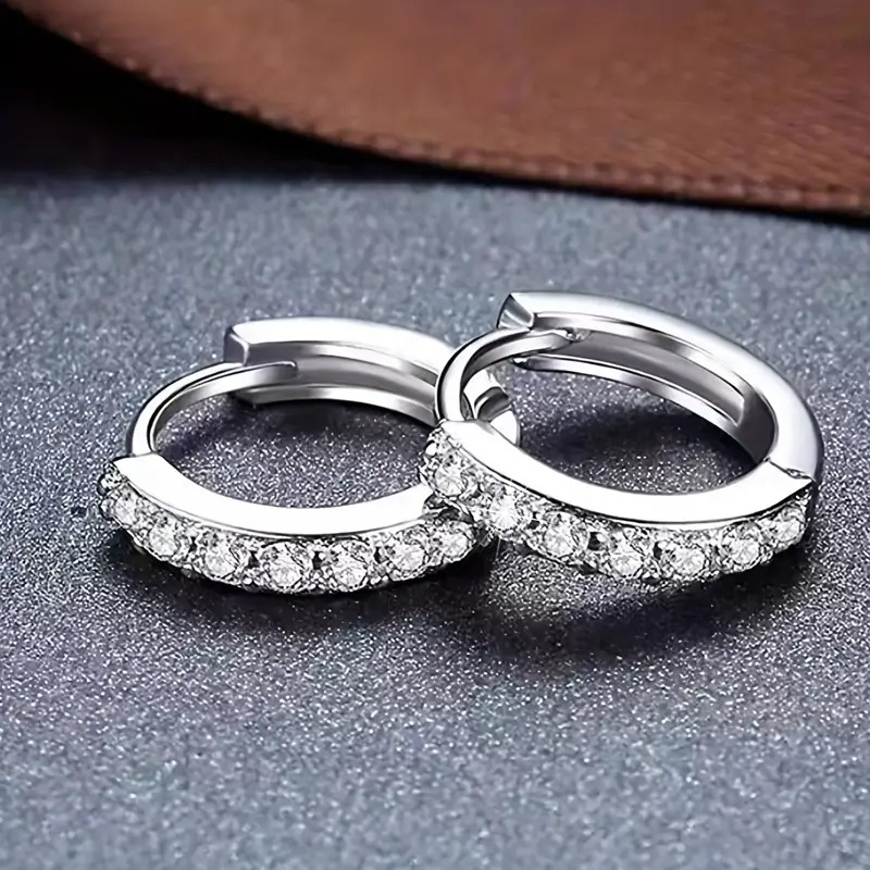 [Copper Micro-Inlaid] Geometric Full-Diamond Zircon Earrings, Personalized, High-End Earrings, Fashionable Work Clothing and Versatile Earrings