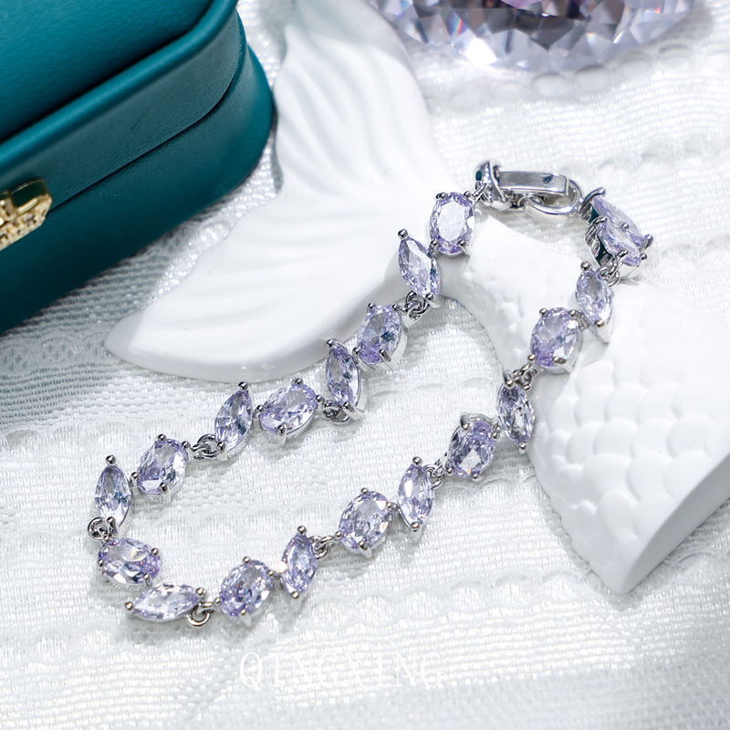 New Monet Violet Zircon Bracelet Fashion Fresh Lilac Light Luxury Niche Design Accessories Hand Accessories for Women