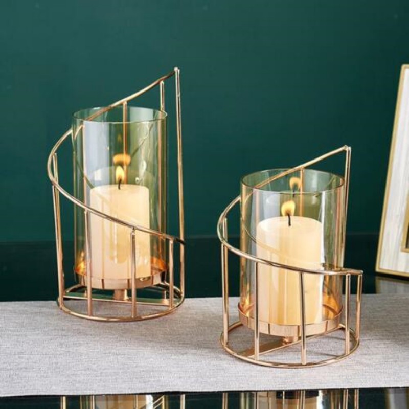 Candelero dorado de galvanoplastia de viento nórdico, diseño de ambiente de fiesta navideña, candelabro, comercio exterior, lugar de fábrica preferido transfronterizo