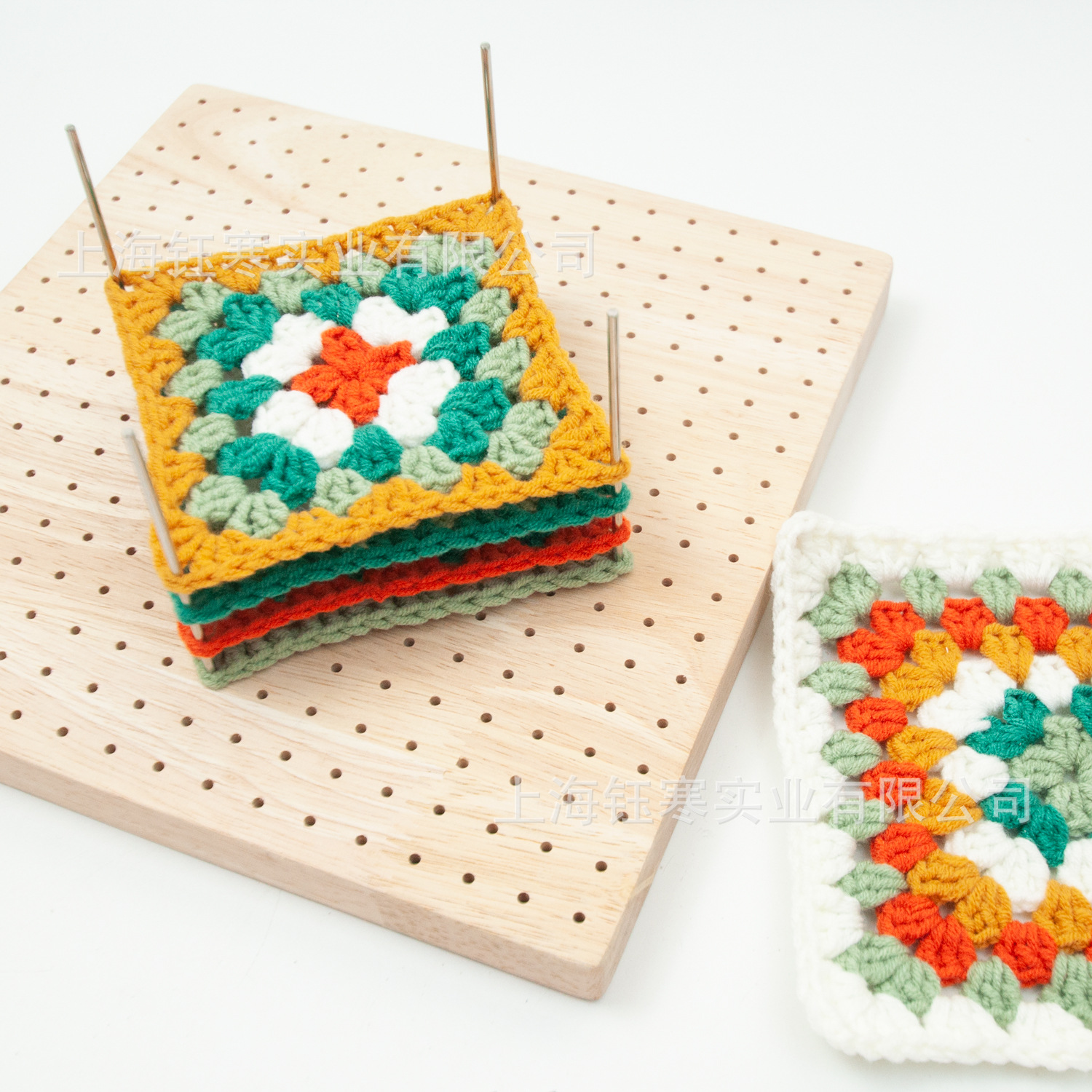wooden blocking board毛线编织板实木方形祖母格花片定型器阿里巴巴