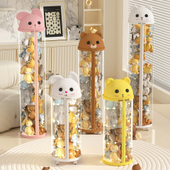 萌え兎ファスナー金人形収納桶家庭用客間高颜値人形収納神器アニメかわいい収納筒