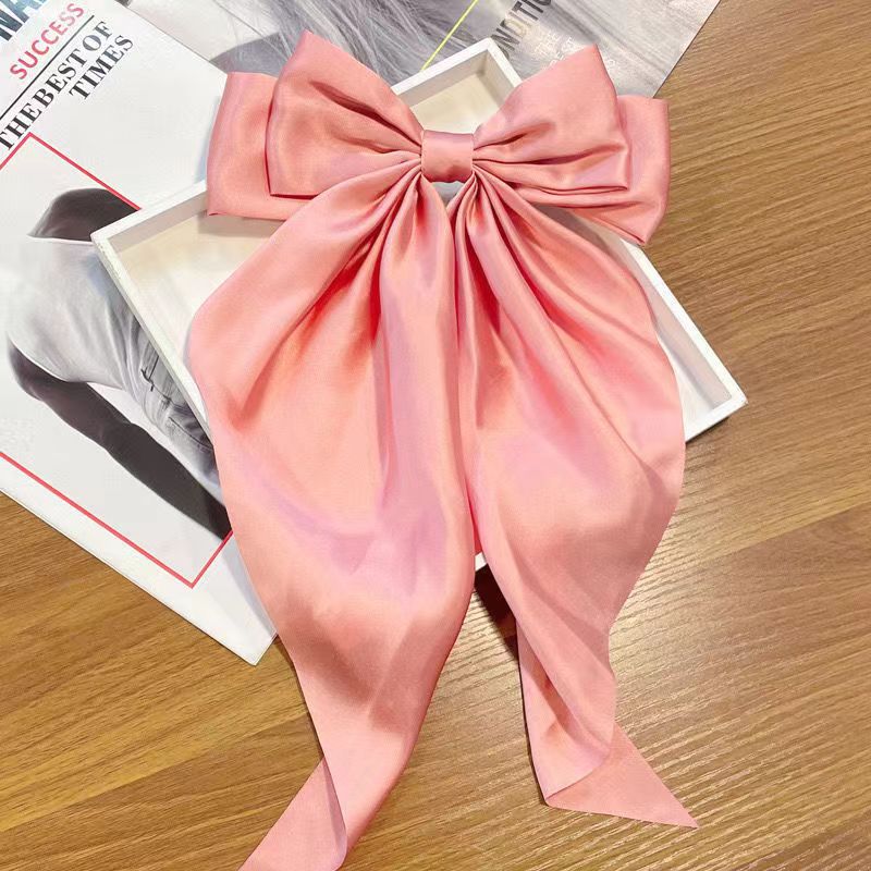 西瓜红蝴蝶结飘带