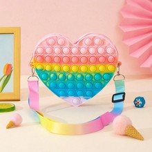 跨境灭鼠先锋按压泡泡乐硅胶包包 三花独角兽儿童可爱斜跨零钱包