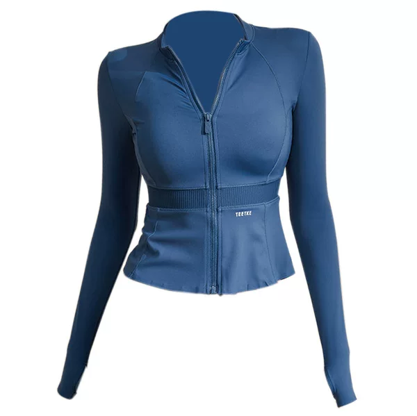 Cross-border high-end yoga jacket women's full zipper slimming sports long sleeve autumn and winter New running training fitness top