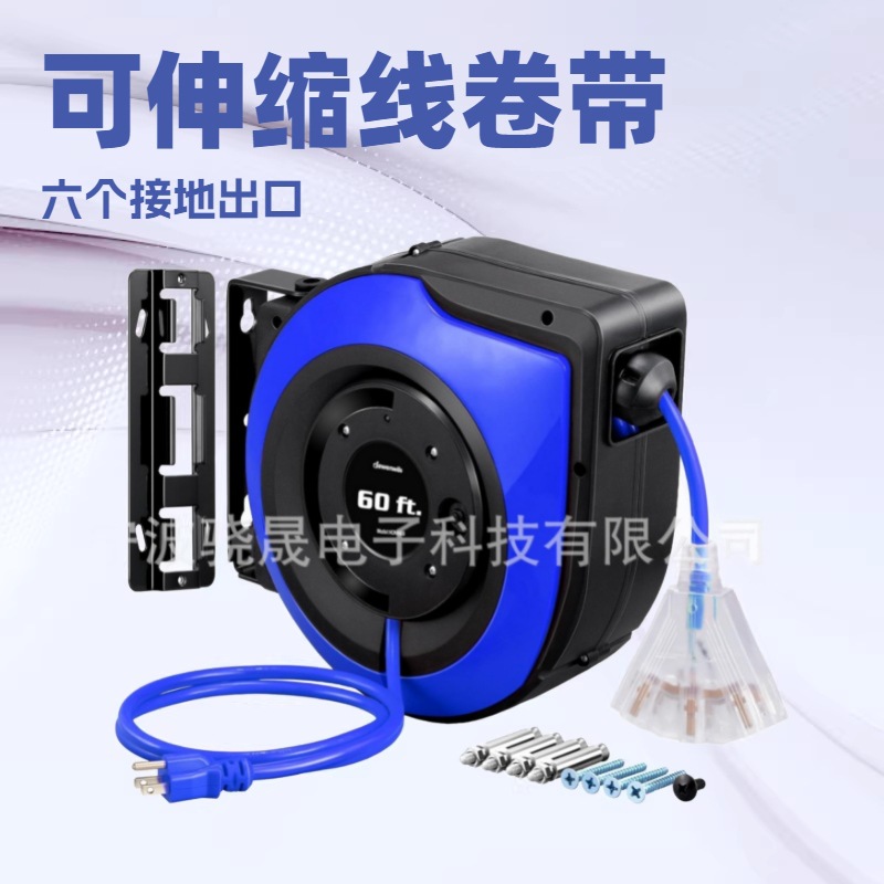 DEWENWILS可伸缩线盘，60英尺重型延长线，12AWG/3C SJTOW