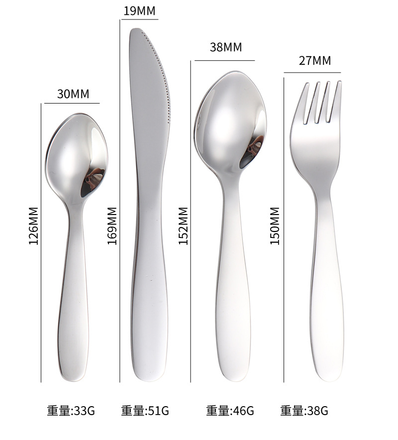 304 cuchillos de acero inoxidable para niños cucharas de dibujos animados creativos cubiertos de acero inoxidable para niños set de cuatro piezas para comida occidental pequeños regalos