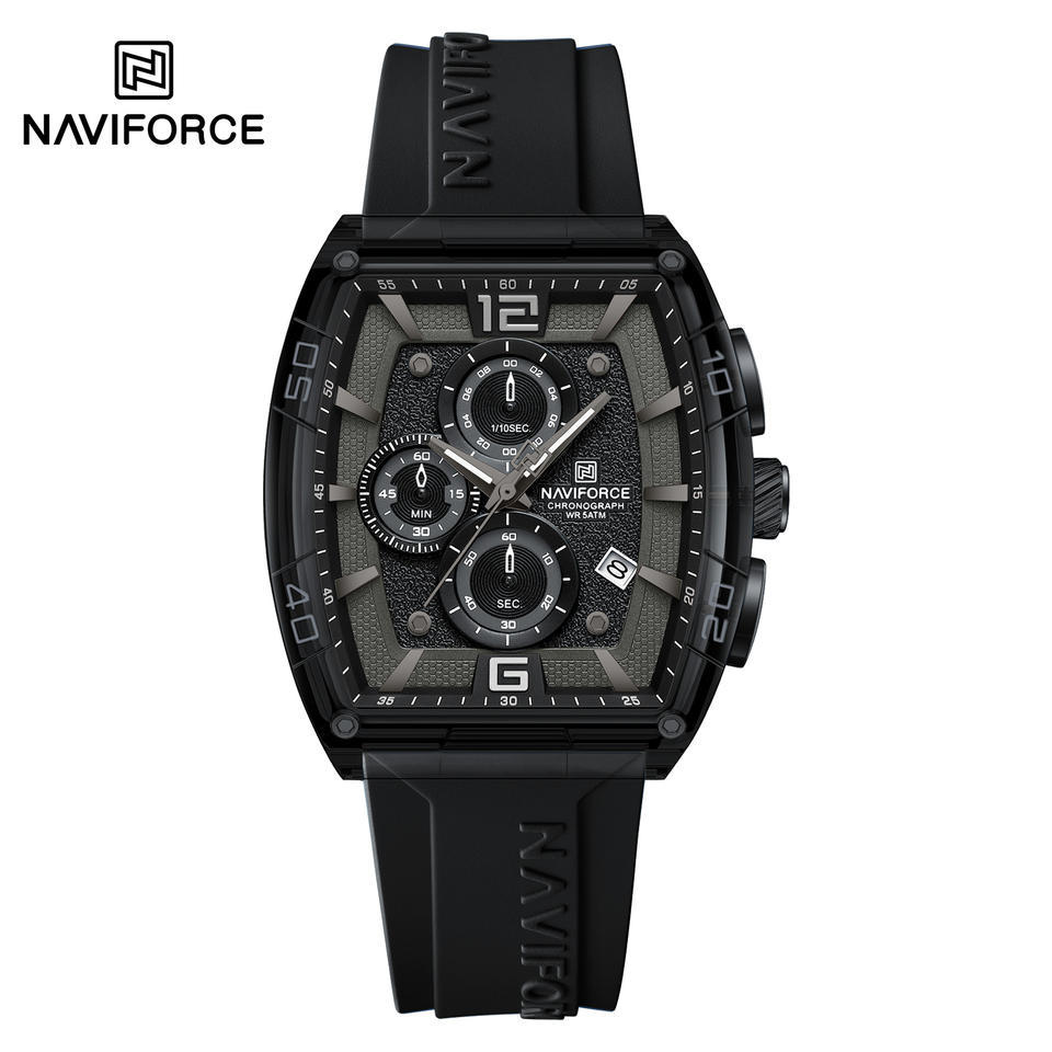 Naviforce Watch Men's Quartz Watch Barrel Type Silicone Strap Luminous Waterproof Sports Watch Men Wholesale