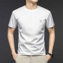 2025夏装锦氨无痕短袖T恤衫圆领半袖体恤衫中年男装爸爸装GR-9609