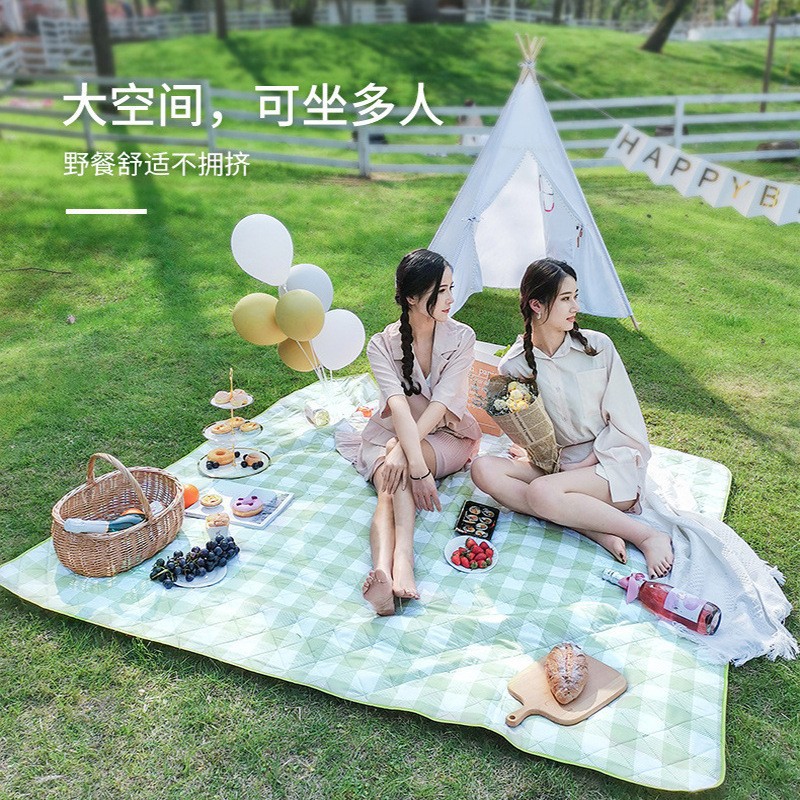 피크닉 매트, 봄나들이 방습 매트, 야외 나들이, 야외 요리용, 두꺼운 방수 천, 휴대용 용품, 수납 가능, 미끄럼 방지