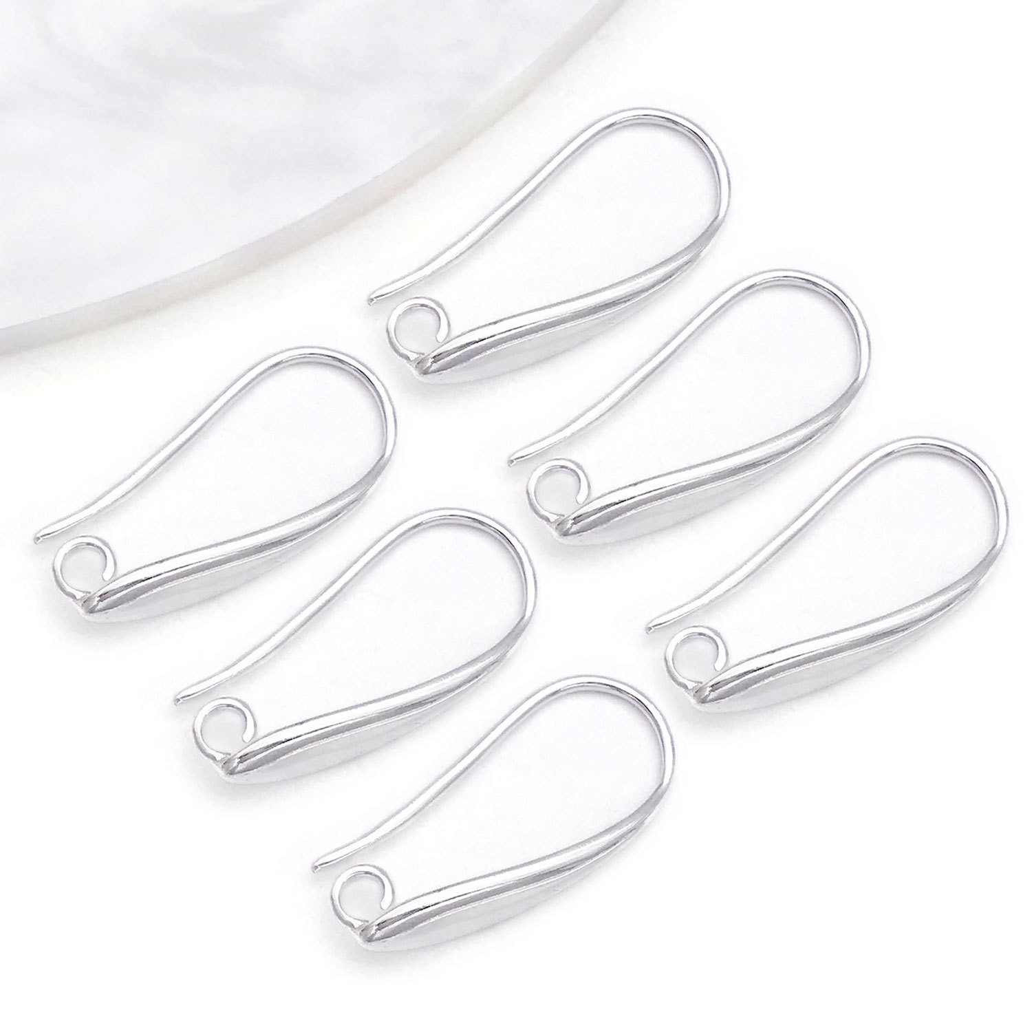 3.5x9x19mm copper plated thick silver strong color retention glossy ear hook 0.3…