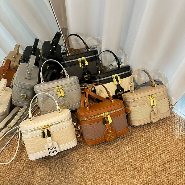 2026 New Style Contrasting Color Retro Handbag Box Bag for Women, Fashionable Trendy Patchwork Design Trendy Shoulder Crossbody Bag