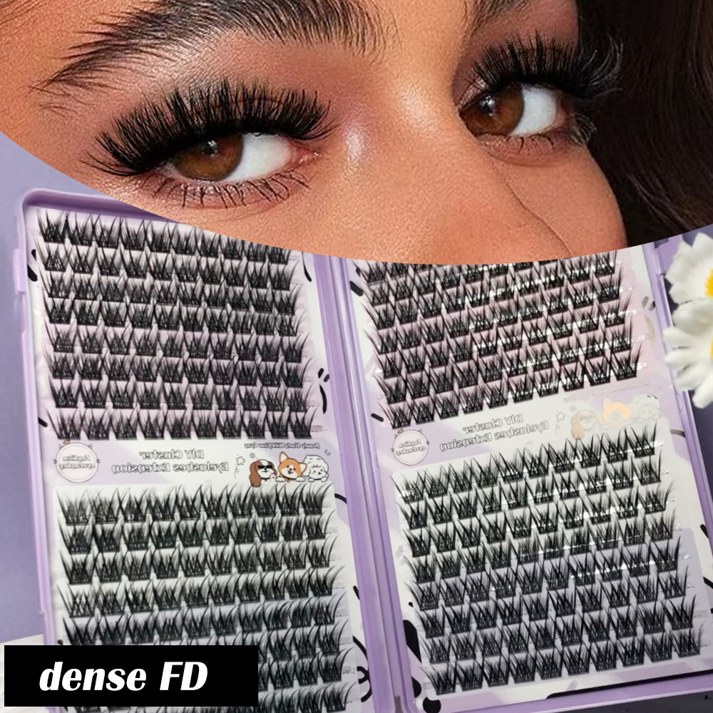 Transfronterizos densos FD gran capacidad pestañas libro gripe monoclúster estilo europeo y americano simulación perezosa auto injertado pestañas falsas