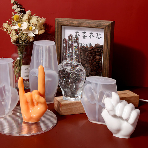 Proud diy glue mold ring storage rock gesture silicone mold silicone mold finger ornaments