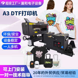 源头工厂 DTF 白墨烫画抖粉烘干打印一体机T恤卫衣帆布热转印印花