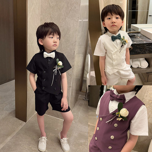 2023男童套装新款春夏季韩版儿童六一小孩演出童装马甲一件代发