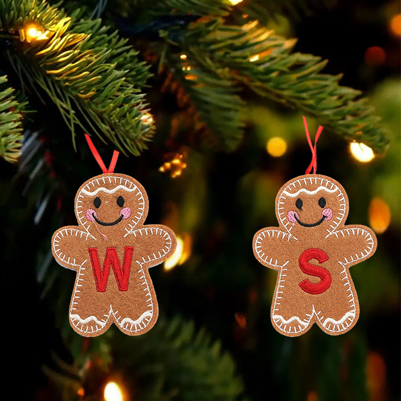 Cross-border new Christmas gingerbread man decoration small pendant party atmosphere decoration pendant English letter cookie man