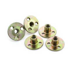 M6M8M10M12 three-hole iron plate nut furniture plywood lock nut sofa foot lock nut 12 small bed posts