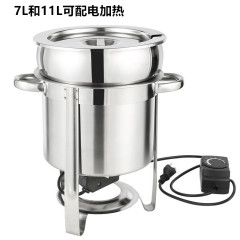 ステンレススープ炉経済費バイキング円形スープ桶に油桶アルコール電気加熱朝食保温粥水鍋