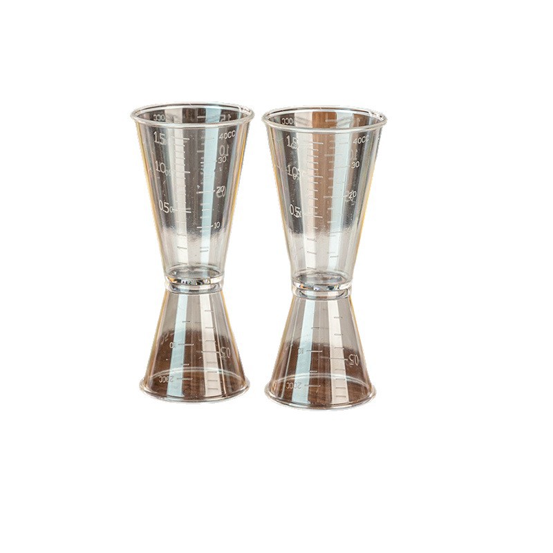 Jigger medidor de doble cabeza 20/40 cc de resina PS con graduación, para coctelería