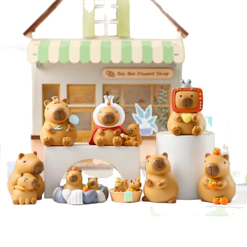 Pequeño frijoles Capybara dibujos animados hechos a mano del delfín de agua decoración de mesa caja ciega huevo girado regalo pequeño estudiante