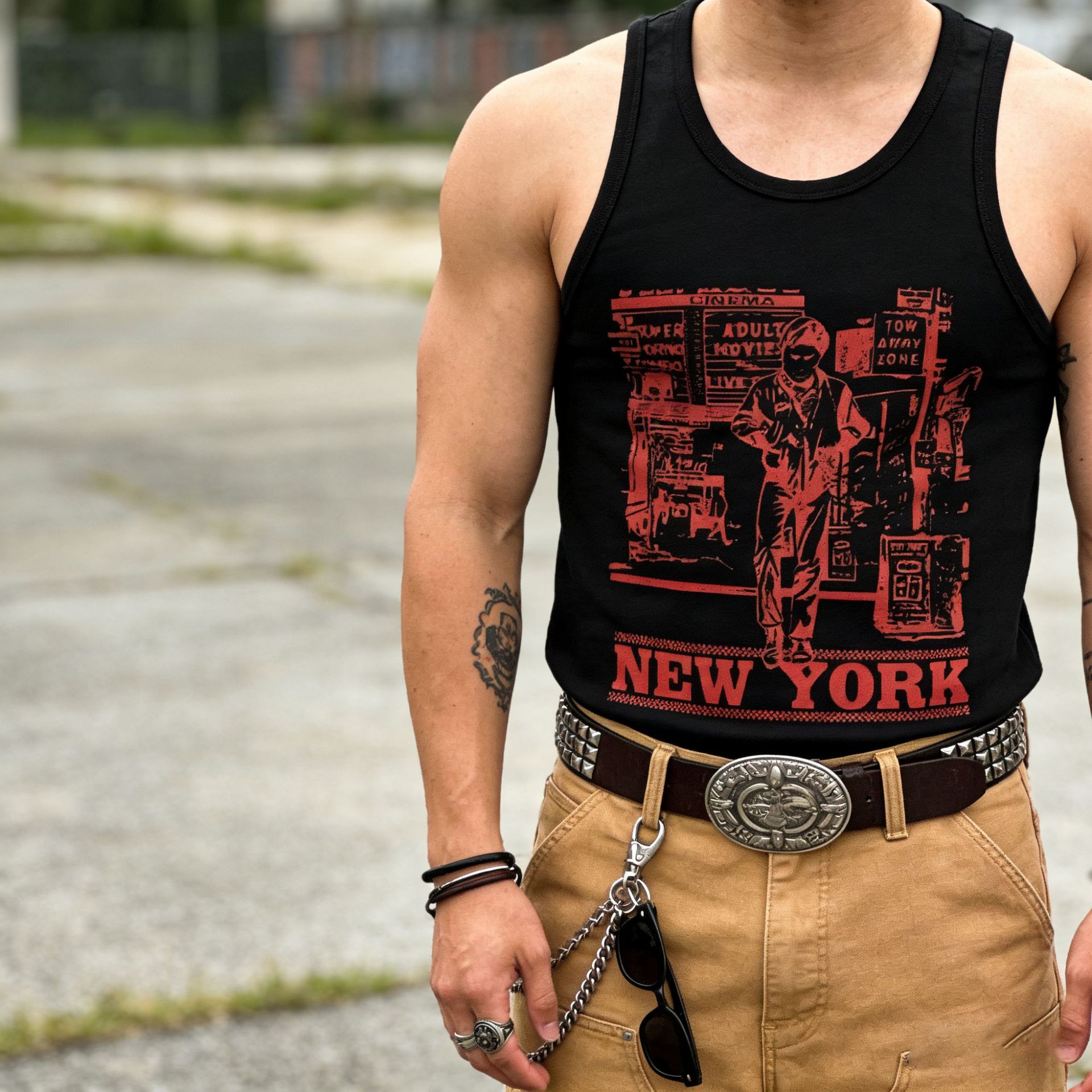 Camiseta de Tirantes Estampada para Hombre 200g de Algodón para Ocio image 4