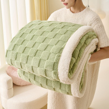 新款水立方绒毛毯羊羔绒高克重多功能毯子牛奶绒贝贝绒沙发盖毯