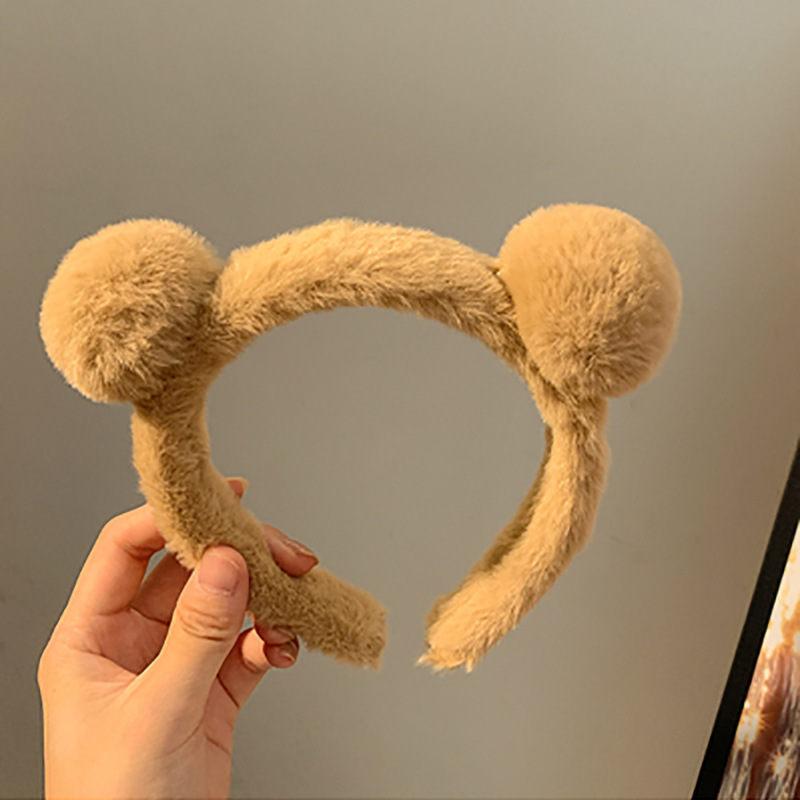 Internet celebridad mismo estilo orejas de conejo diadema Corea del Sur internet celebridad linda muñeca de dibujos animados horquilla diadema de felpa lavado de cara banda de pelo