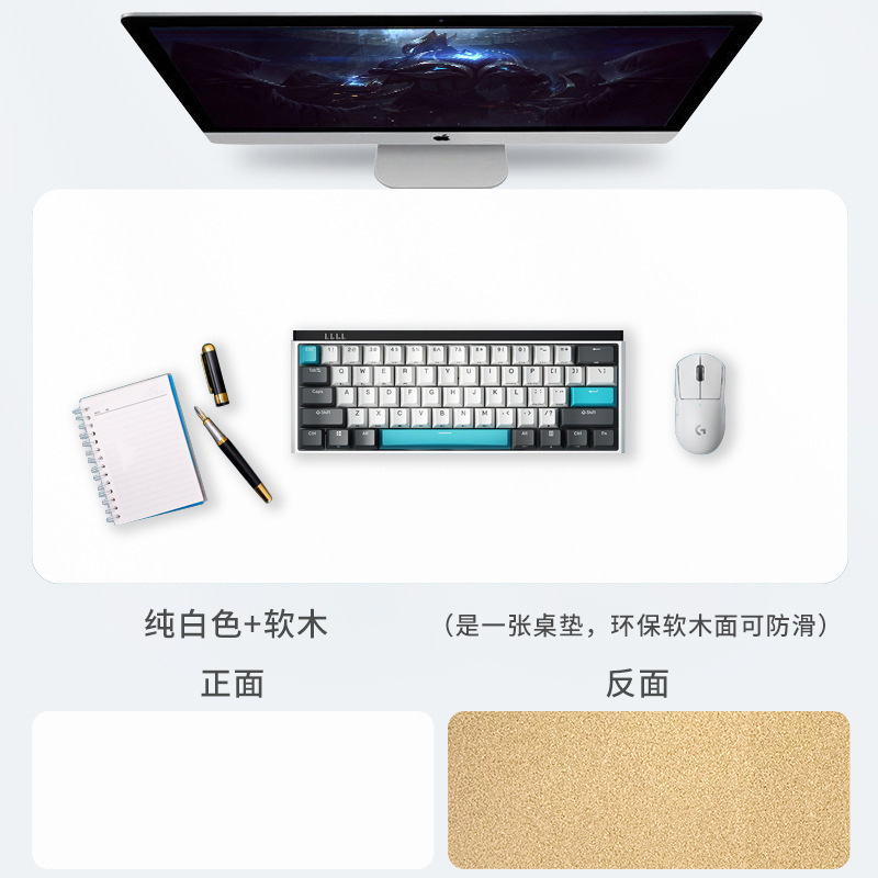 Alfombrilla de ratón de cuero de corcho para uso en la oficina, impermeable y antideslizante, alfombrilla para computadora, alfombrilla para escritorio resistente a las manchas, alfombrilla de ratón extragrande