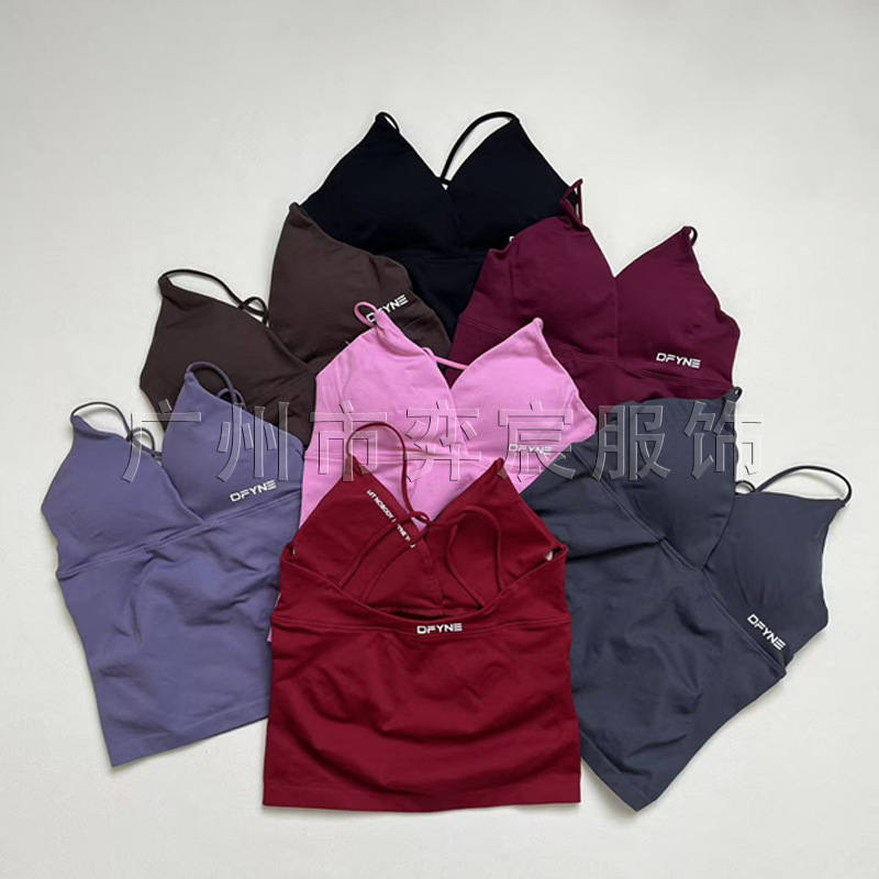 Dfyne Cross-Border Seamless Yoga Wear Multi-Strap Beauty Back Vest for Weightlifting, Running, and Fitness Tops for Women